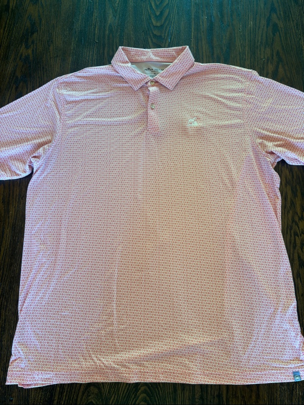 Peter Millar Men's Light Pink Geo-Pattern Polo